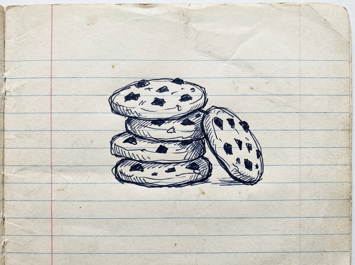 Handgezeichnete Skizze zum Rezept Cookies